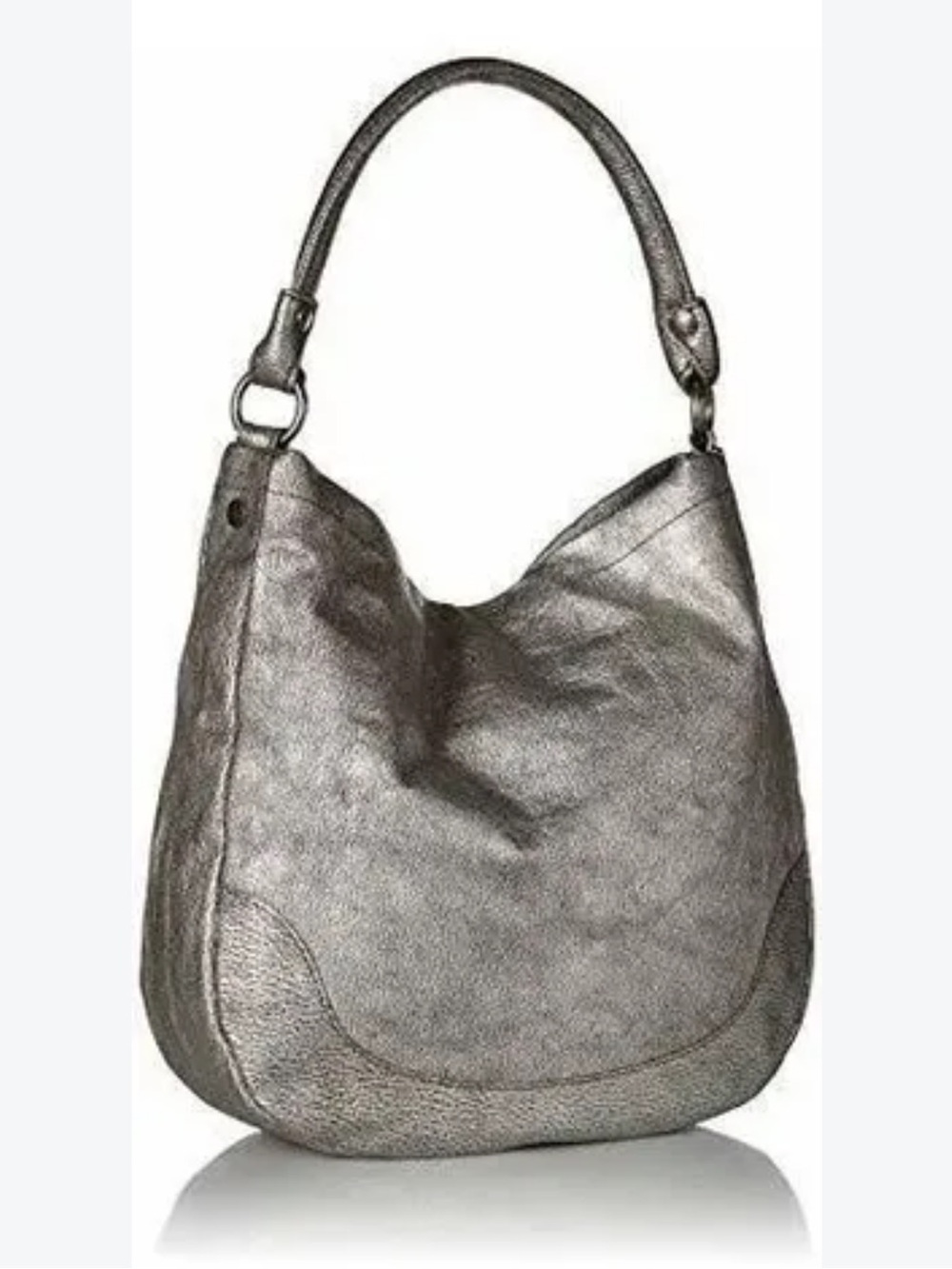 Frye Distressed Leather Melissa Hobo Shoulder Bag - Gray